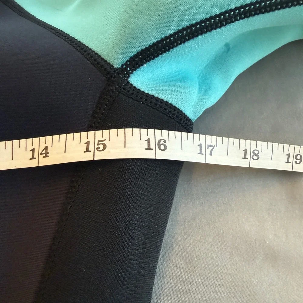 Dark Lightning Mens Shorty Wetsuit Black Teal Neoprene‎ Short Sleeve Surfing